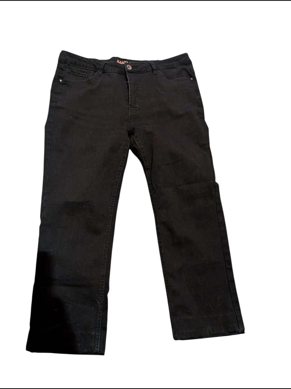 Black Straight-Leg Jeans